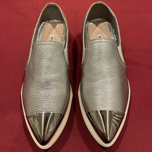 Miu Miu Silver Women's Loafers
